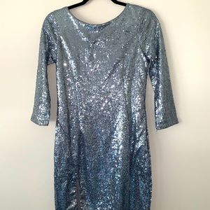 Silver Sequence, Long Sleeve TOBI Dress- M